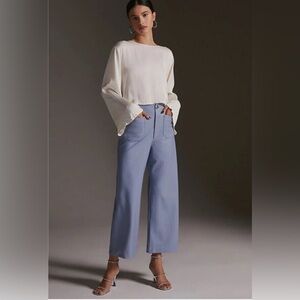 Anthropologie Maeve Colette Pleather Wide Leg Pants